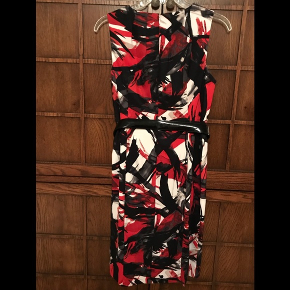 EUC MICHAEL KORS PRINT DRESS w/ACCENT GATHERS SZ 6 - Picture 3 of 6